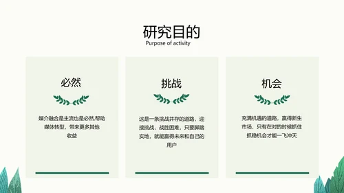 小清新绿色传统媒体转型策略分析校园答辩PPT