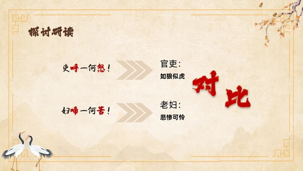 黄色中国风石壕吏教学课件ppt课件语文课件