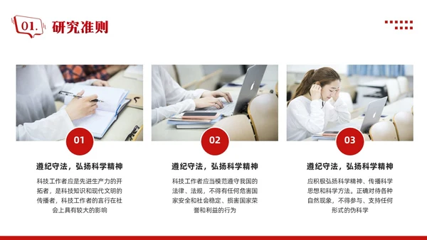 红色简约学术道德与学术规范PPT模板宣传PPT动态PPT职业道德