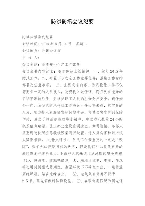 防洪防汛会议纪要.docx