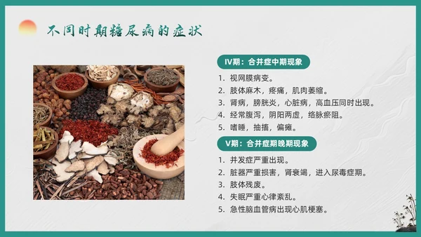 绿色简约糖尿病的中医养生疗法PPT模板宣传PPT动态PPT世界糖尿病日