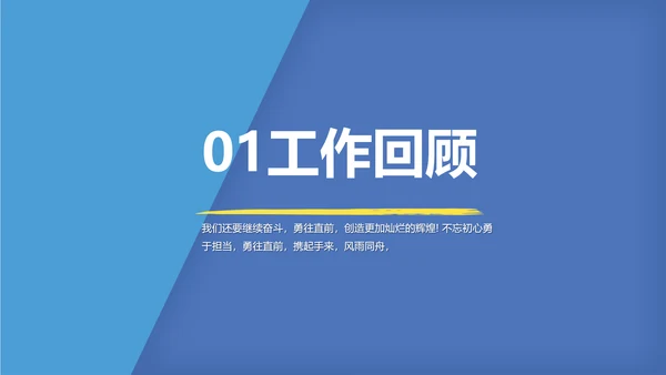 蓝色奔跑励志个人述职报告动态PPT