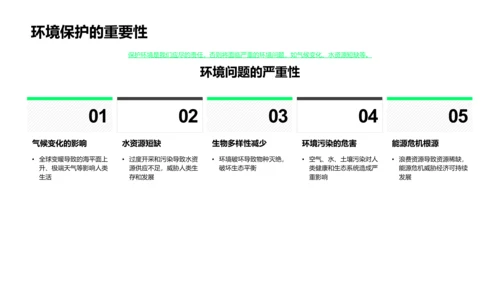 环保生活实践课PPT模板