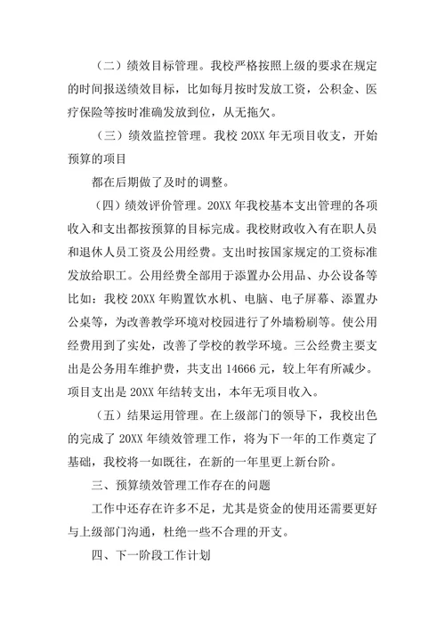 预算绩效管理工作总结