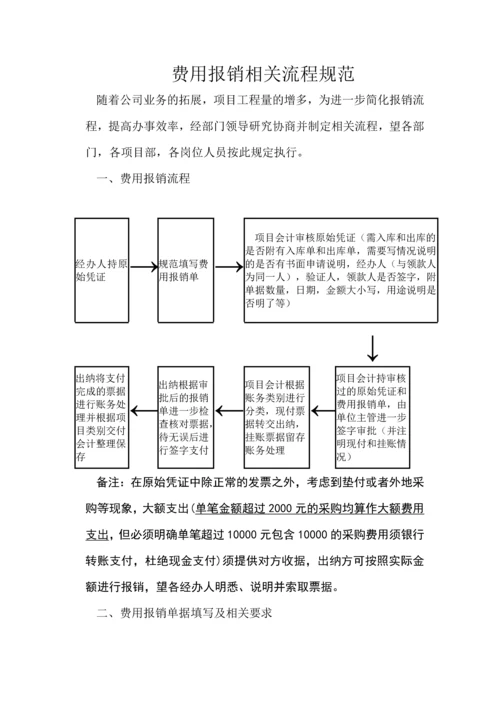 费用报销相关流程规定.docx