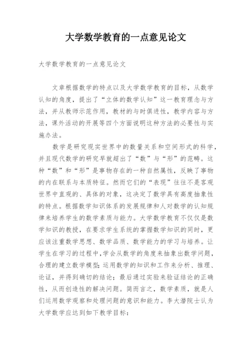 大学数学教育的一点意见论文.docx