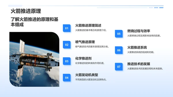 蓝色科技风航天航空知识科普PPT模板