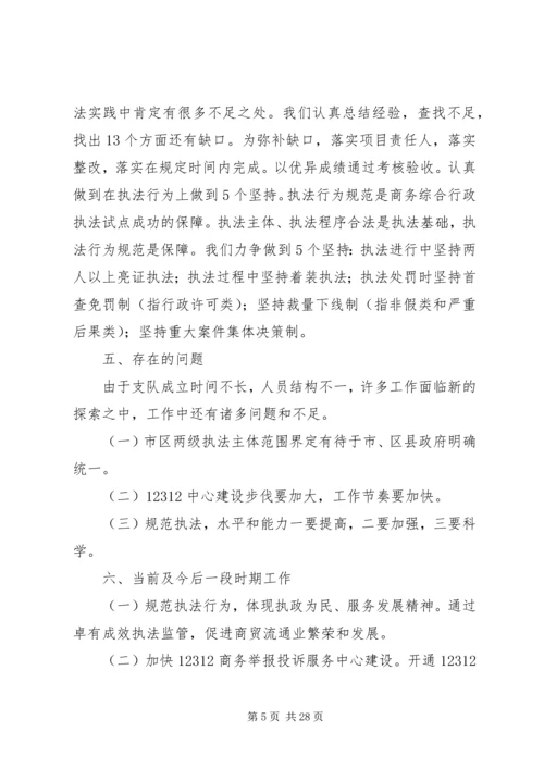 商务综合行政执法支队工作汇报材料 (5).docx