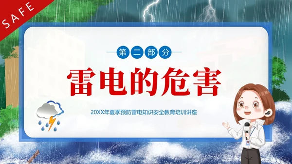 防雷电安全教育夏季防雷电防汛安全教育PPT课件
