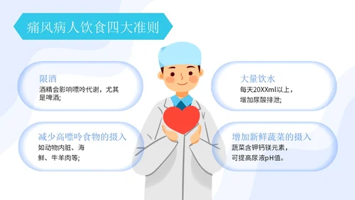 蓝绿色简约痛风患者护理护士护理培训PPT模板