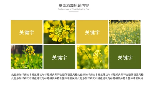 春天乡村旅游油菜花风景油菜花田PPT模板