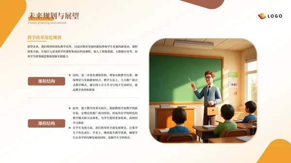 黄橙3D风教育汇报PPT模板