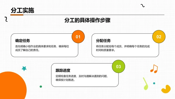 橙色插画风小组作业报告PPT模板