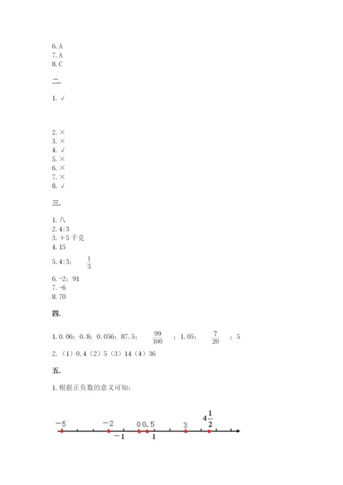 六年级毕业班数学期末考试试卷及参考答案（实用）.docx