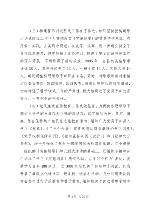 市纪委在第五次党代会上的工作报告传达提纲 (4).docx