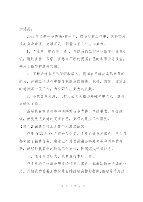 销售员转正工作个人总结范文.docx