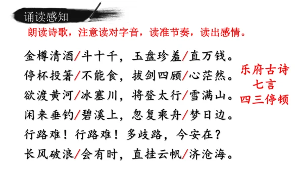 14 诗词三首《行路难（其一）》课件