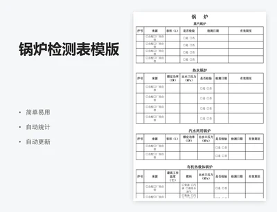 锅炉检测表模版
