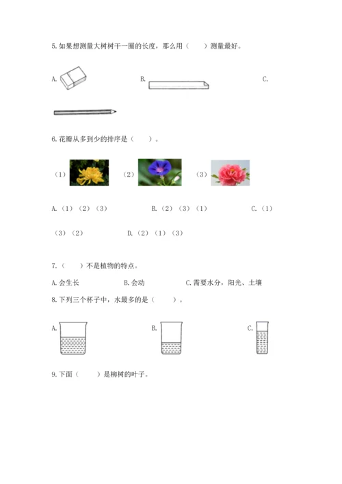 教科版科学一年级上册期末测试卷（综合题）.docx