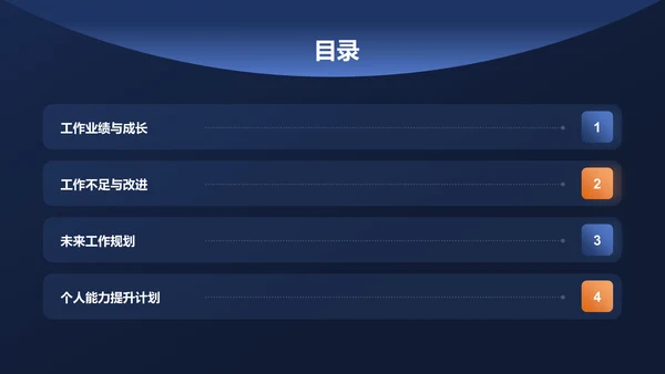 黑色商务个人述职报告PPT模板
