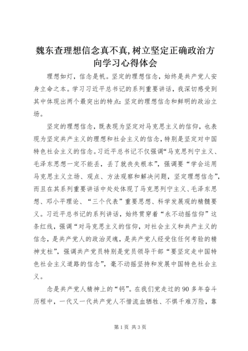 魏东查理想信念真不真,树立坚定正确政治方向学习心得体会 (3).docx