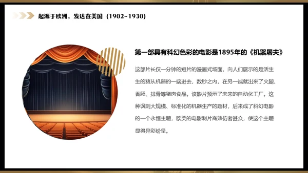 影院老式电影放映机通用PPT模板