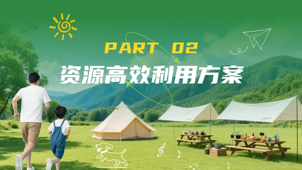 绿色创意户外露营活动策划方案汇报PPT模板