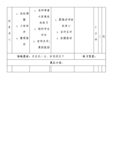 往返跑教学设计（水平一）