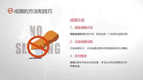 红灰色卡通简约戒烟健康教育PPT课件健康教育宣传栏