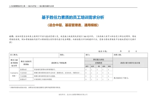 基于胜任力素质的培训需求分析（适合中层、基层管理者）.docx