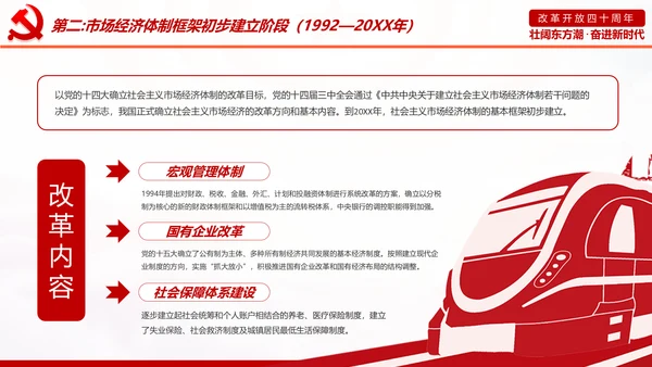 学习2019改革开放40周年大会党政党建PPT