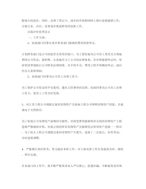 精编财务出纳员试用期自我评价参考参考范文五篇.docx