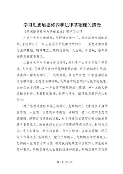 学习思想道德修养和法律基础课的感受 (3).docx