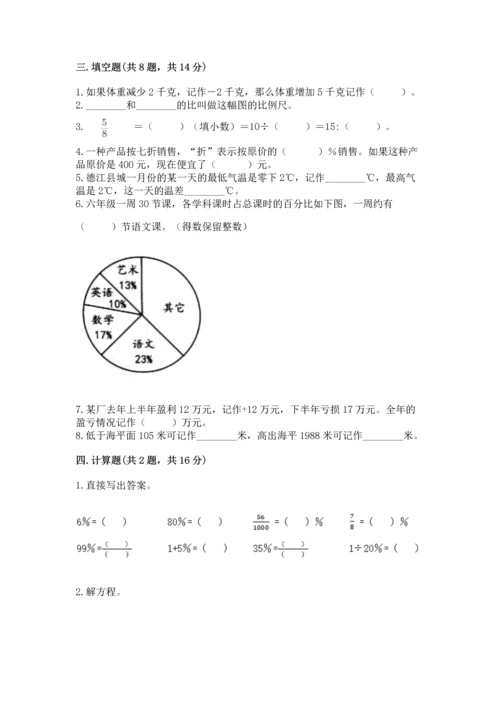 小学数学六年级下册期末测试卷（预热题）.docx