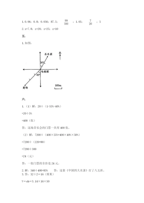 人教版六年级数学下学期期末测试题带答案（培优b卷）.docx