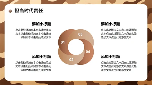 棕色迷彩实景国防主题教育班会课件PPT模板