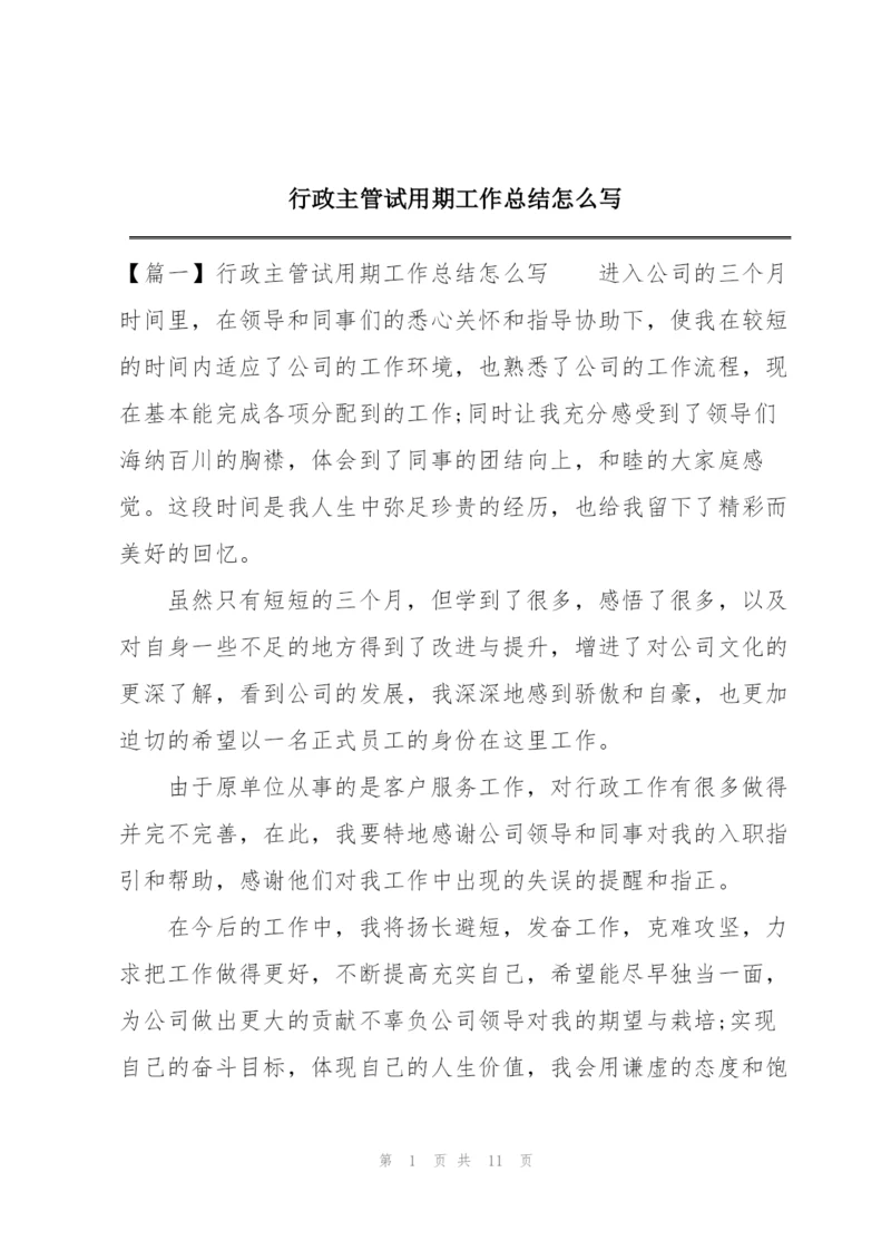 行政主管试用期工作总结怎么写.docx