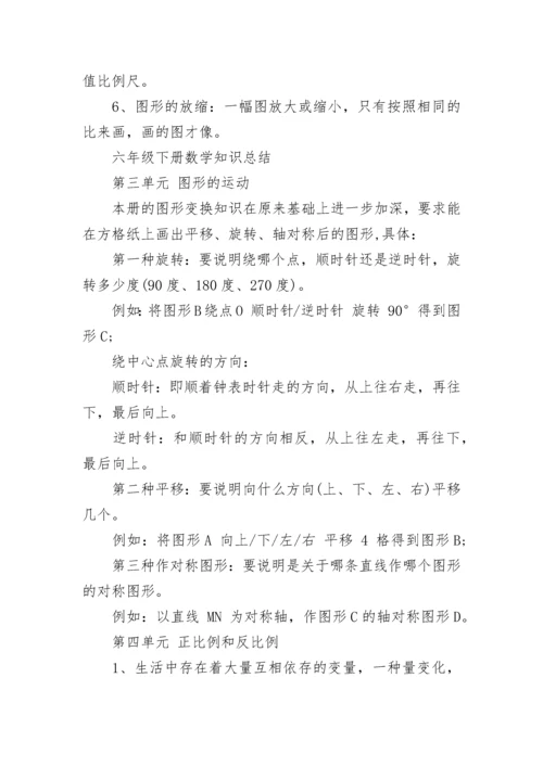 北师大版六年级下册数学知识点总结.docx