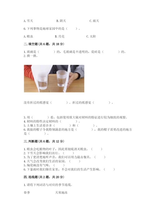 教科版小学二年级上册科学期末测试卷及参考答案ab卷.docx