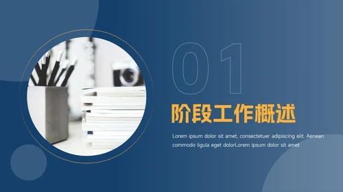 黄蓝商务简约实用工作总结汇报PPT模板