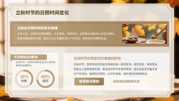 褐色中国风立秋养生PPT模板