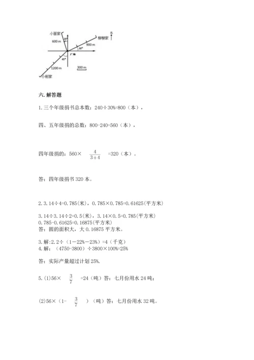 人教版六年级上册数学期末测试卷附答案（突破训练）.docx