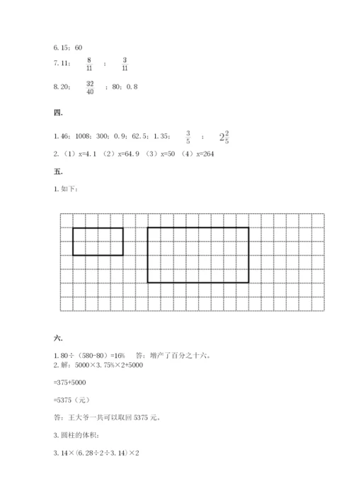 人教版数学六年级下册试题期末模拟检测卷精品【实用】.docx