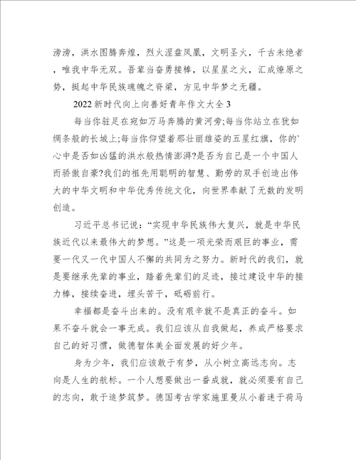 新时代向上向善好青年作文大全
