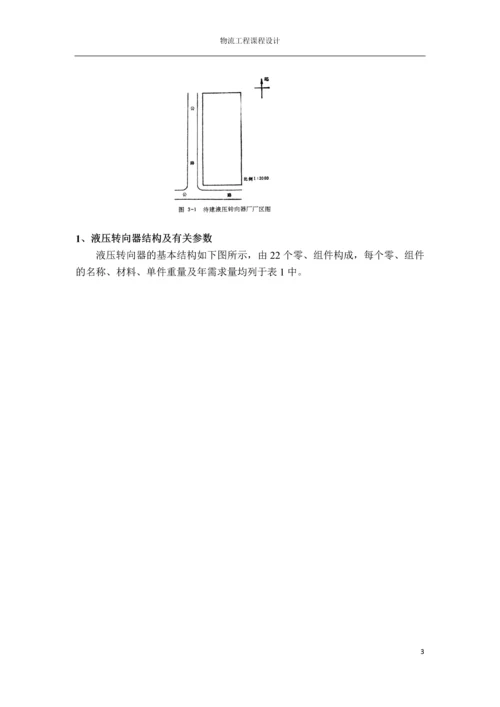 物流工程课程设计报告--液压转向器厂总平面布置设计.docx