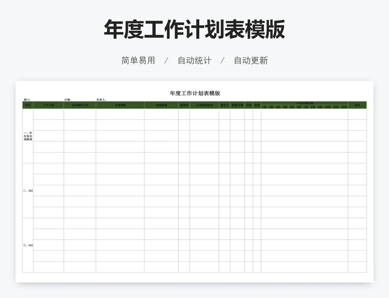 年度工作计划表模版
