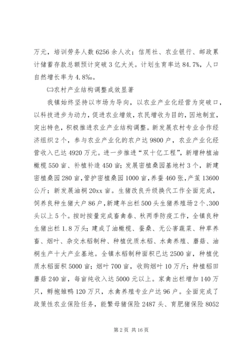 乡镇工作总结及工作计划.docx