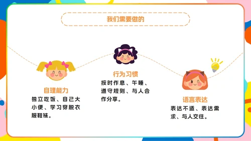 彩色卡通幼儿园家长会PPT模板
