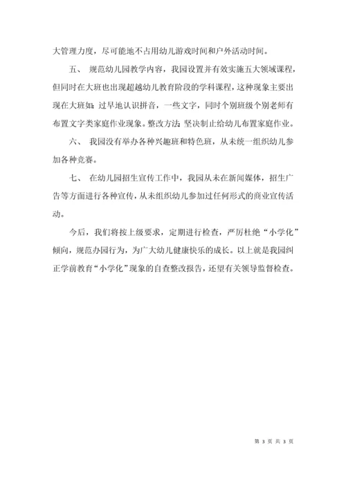幼儿园小学化自查报告.docx