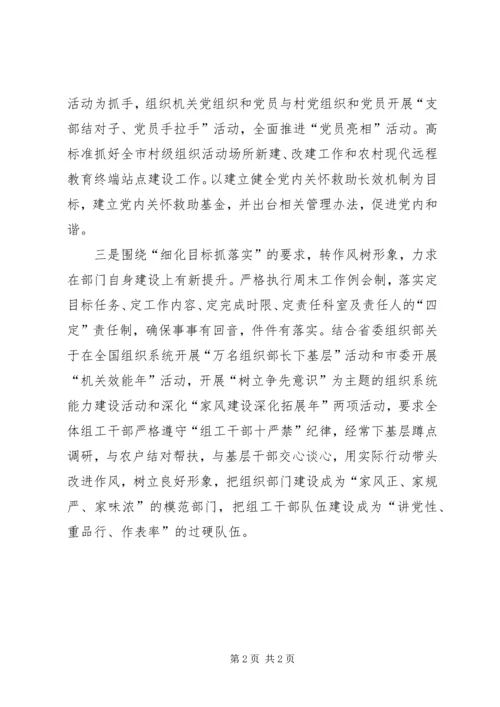 市委组织部贯彻落实十七届四中全会精神工作汇报.docx